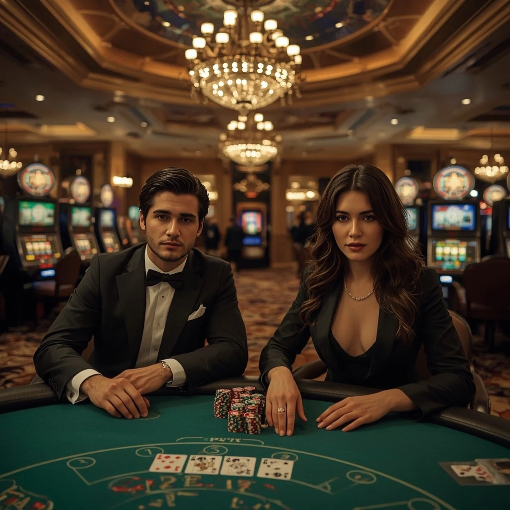 Deux joueurs de poker au JACKPOT BOB CASINO